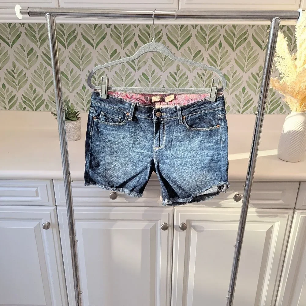 Paige Denim Cut Off Jean Shorts 28 Denim Y2K Coastal Anericana Summer Beachy